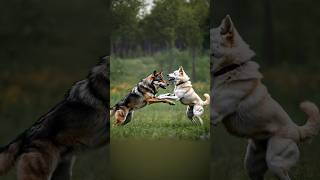 wolf 🐺 vs dog 🐕 fight for baby🤤.#shorts #wolf #puppy #dog