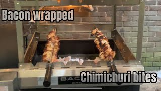 Bacon wrapped chimichuri bites