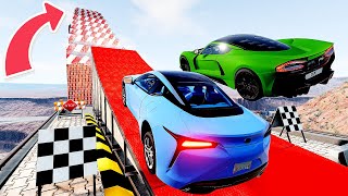 Big High Ramp Jumps - Sports Lux Car Crashes Challenge #2 BeamNG Drive