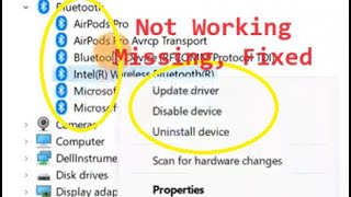 how to fix  Bluetooth not working, Cannot find in  Device Manager