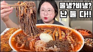 육전냉면먹방, 물냉?비냉? 난 둘 다!! 물비빔으로 두그릇 뚝딱하는 냉면 먹방!! 육전먹방, Korean cold noodles & meat pancake ASMR MUKBANG