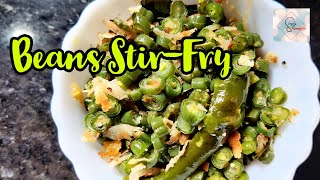 Kerala style French Beans/Green Beans Stir Fry-Healthy - Beans Thoran - Beans Upperi - With Coconut