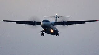 Etihad Regional ATR-72 Landing at Leipzig/Halle Airport (Germany)