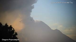 🌋Actividad Continua #Volcan #popocatépetl 18-Enero-2024 San Matías Tlalancaleca Puebla