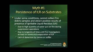 S#8 Myths and Legends in Fire Investigations, Instructor: Jesse Lampf, ATF SA CFI Newark, New Jersey