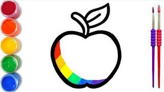 How to draw a Apple for kids, Bolalar uchun Olma rasmini chizish