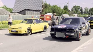 Audi 80 B4 Quattro 2.2T 20v vs '83 Opel Manta 2.8 Turbo 1/8 mile drag race