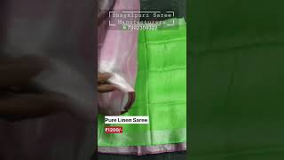 120 count Pure Linen saree | #linensareemanufacturers