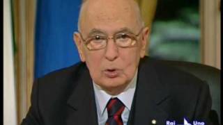 Messaggio di fine anno del Presidente della Repubblica Giorgio Napolitano (parte 1)