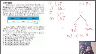 ENEM 2019 - Matemática | Questao 172 (Prova Amarela) - Basquete e Futebol