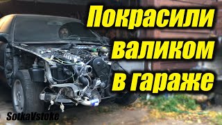 Покраска валиком в гараже, шлифовка бетона без пыли, гаражная краска, щенята подкидыши и планы на ле