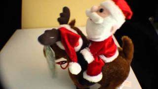 Dan Dee Flipping Santa Riding Reindeer Animated