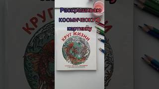 Раскрашиваю раскраску Круг жизни и космическую картинку #shorts #short #shortvideo #шортс #раскраска