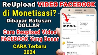 REUPLOAD VIDEO DI FACEBOOK DIMONETISASI? CARA REUPLOAD VIDEO DI FACEBOOK, REUPLOAD VIDEO FACEBOOK