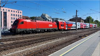 Einfahrt ÖBB BR 1116 mit DOSTO Wendezug in Wien Meidling am 27.04.2024 - Smartphonevideo