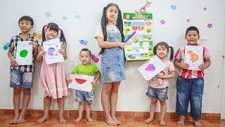 Kids Go To School | Chuns with Best Friends Learn How To Distinguish Type Of Fruit