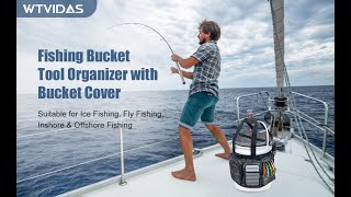 WTVIDAS Fishing Bucket Organizer with Cover