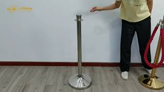 Hotel Rope Brushed Stainless Steel Stanchion Post