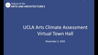 UCLA Arts Climate Assessment Virtual Town Hall