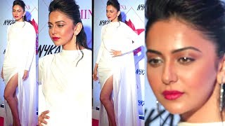 Rakul Preet Singh HOT In White Gown With Thigh-High Slit