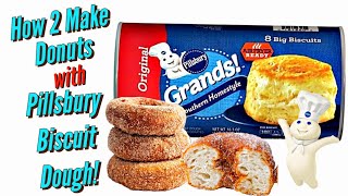 "How 2 Make Cinnamon Sugar Donuts" With (Pillsbury Biscuits) 😋 #HowToMake #Pillsbury #Donuts