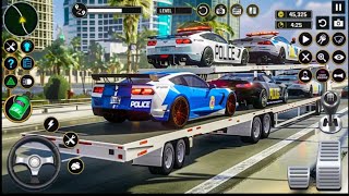 Realistic Driving Experience: US Police Car Transporter Adventure! | Ultimate Transporter Challenge!