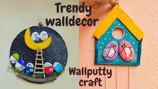 Beautiful wallhanging||Wallputty craft||Home decor||Unique wall decoration ideas