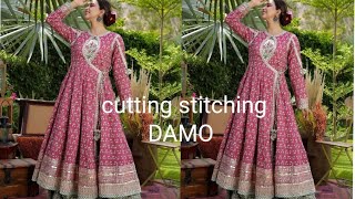 trandi angrakha dress cutting stitching||angrakha kurti cutting stitching||new frock design