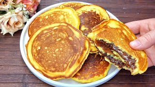 Petulla Pa Vaj te shpejta💯me Kos te mbushura👌Receta ideale për femijet Pancakes recipe with  Nutella