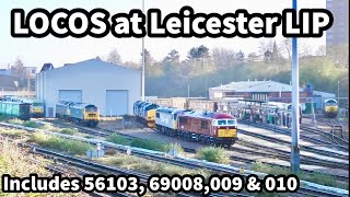 56103 NEARING it's RETURN, plus 69008, 009 & 010 at Leicester LIP - Stabled LOCOS on DEPOT 16/03/24