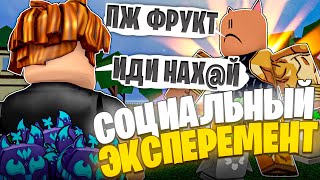 😱ПРОВЕЛ СОЦИАЛЬНЫЙ ЭКСПЕРИМЕНТ / ПРОВЕРКА НА ДОБРОТУ ИГРОКОВ БЛОКС ФРУТС! Blox Fruits Roblox