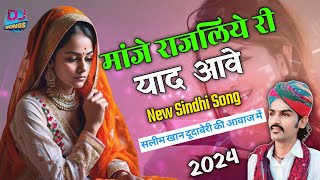 मांजे राजलिये री याद आवे सिंधी सोंग। Rajliye ri yaad aave New Sindhi Song Salim Khan dudaberi