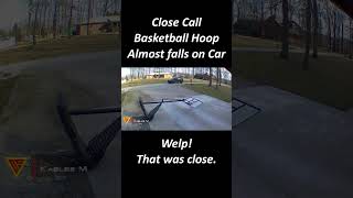 Close Call Basketball Hoop Almost falls on Car Caught on Blink Camera | Doorbell Camera Video