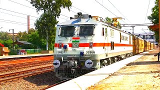 New Locomotive WAP 7 pulling yellow choches 😱 #trainvideos