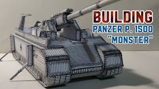 Building 🇩🇪 Landkreuzer P. 1500 "Monster"🇩🇪 (Heavy Self Propelled-Gun) #papercraft #satisfyingvideo