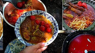 The most delicious eggplant stew with minced meat:Eggplant stew with minced meat#food #asmr #nature