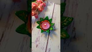 DIY tea light holder using clay| #clayart #diy #craft #youtubeshorts