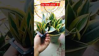 Diy mini snake plant/fake plant 🌵😄#ytshorts #diy #craft #shortsfeed #shorts #yt #ytshortsindia #fake