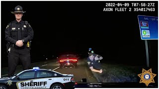 Hellcat Charger runs from Forsyth County Police, but FAILS to "Dodge" the SPIKES!