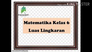 Matematika Luas Lingkaran