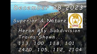 Lake Superior, CPKC Trains, and the great outdoors ~ December 28, 2023 at Marathon, Ontario, Canada