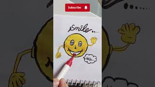 Make a amazing smile emoji drawing! 🥰#viral#crafting#shortsviral#shorts