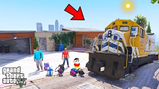 Franklin and Shinchan Enjoy Train Jo Journey From Los Santos TO Factory in GTA V