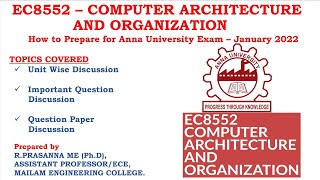 Anna University Offline Exams - EC8552 Computer Architecture & Organization