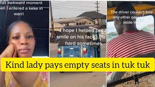 Kind lady pays empty seats in tuk tuk/Bajaj