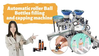 MTW   Automatic roller Ball Bottles liquid filling ball putting and cap closing machine