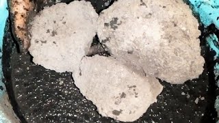 pure smoky charcoal chunk's and shapes crumbling in water 💦 satisfying ASMR