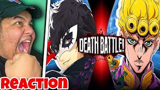 Joker VS Giorno (Persona VS JoJo's Bizarre Adventure) | DEATH BATTLE! (REACTION)