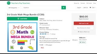 88Brains 3rd Grade Math Mega Bundle Preview