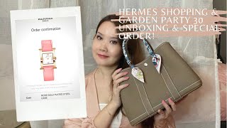 Hermes Shopping, luxury unboxing Hermes Garden Party 30, spec order? #hermes2021 #heurewatch #gp30